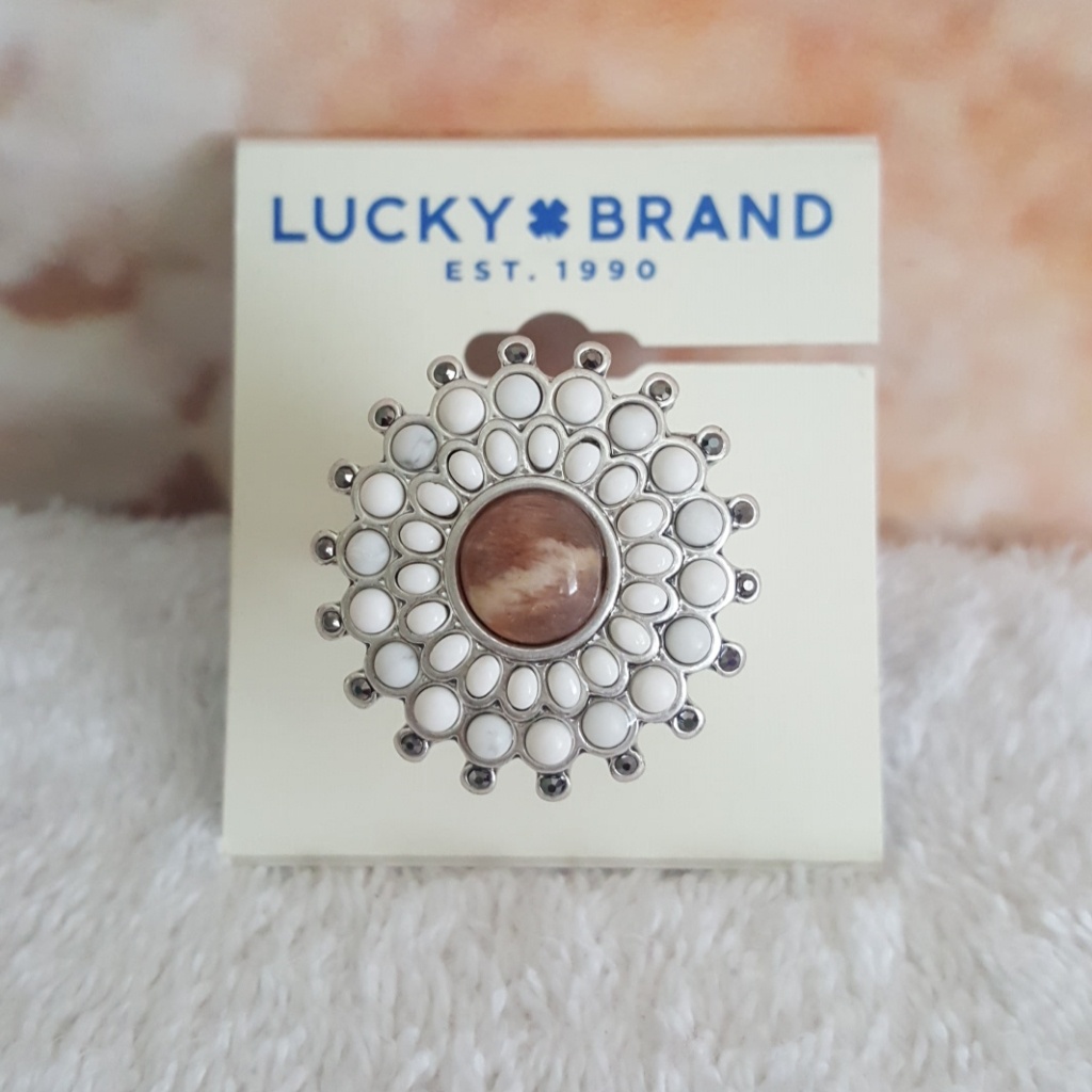 New Lucky Brand Silver Tone Statement Ring 29$